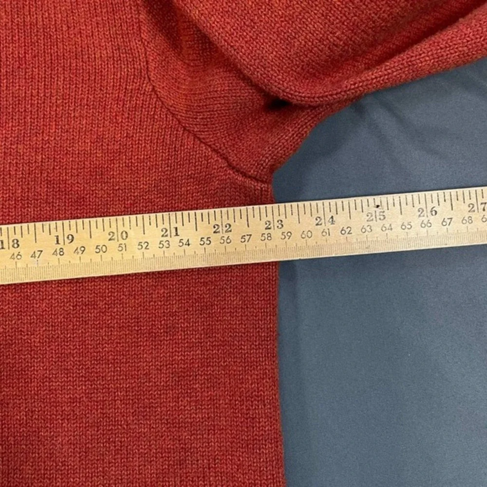 Polo Ralph Lauren Mens XL Orange Cotton Mock Neck Button Sweater Heather Knit - Picture 6 of 7